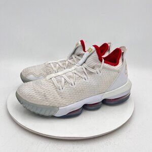Nike LeBron James 16 Low Men Size 7.5 CI2668-100 Draft Night White Ice Gold Shoe